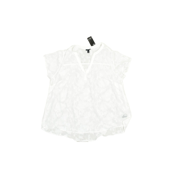 torrid Tops - NEW Torrid Women's Plus Size 1X White Floral V-Neck Short Sleeve Blouse